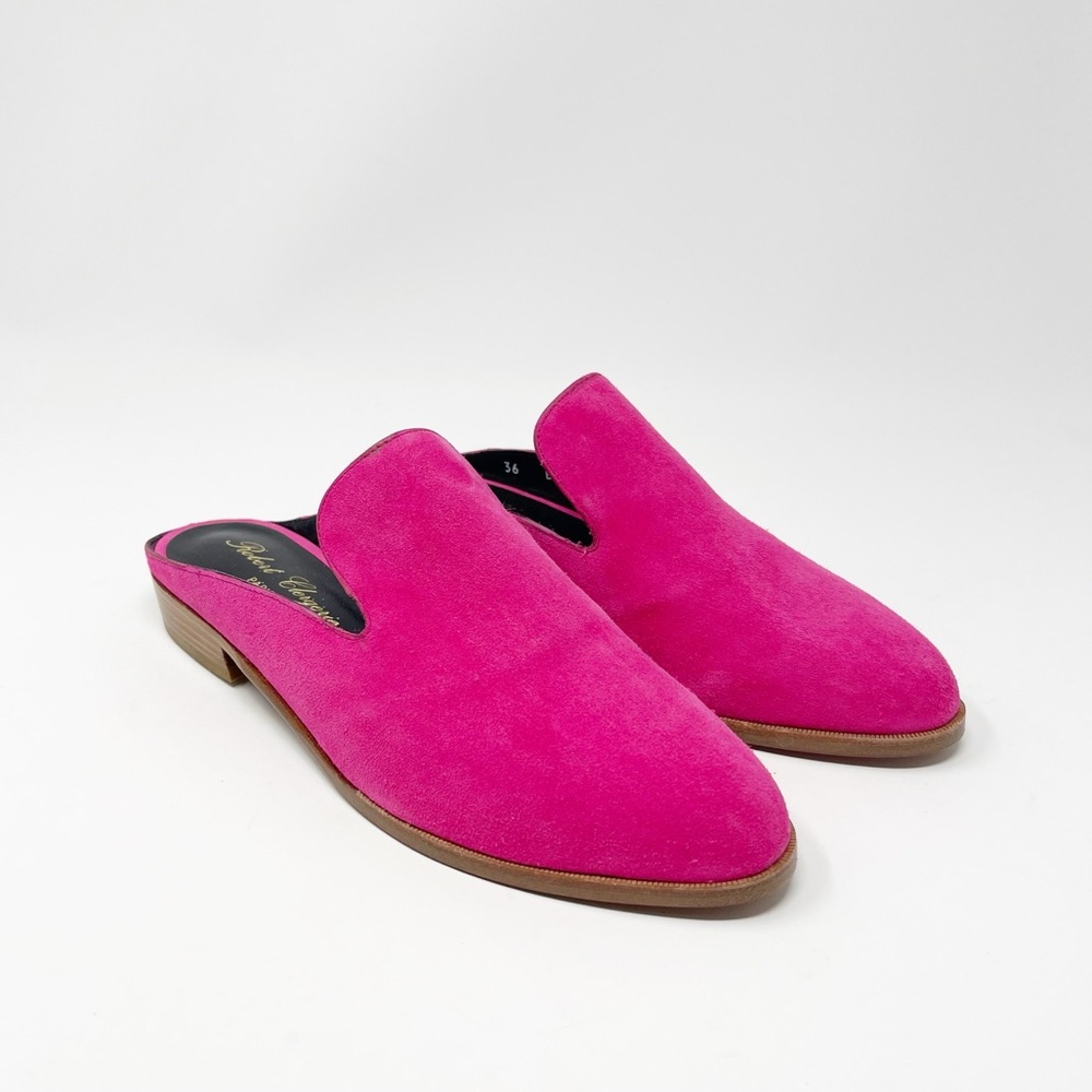 NWT Robert Clergerie Suede Mules Slip-On Flats Loafers in Fuchsia 36 - Picture 4 of 10
